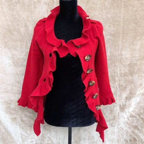 Little Red Wool Jacket - Picture 2 of 9